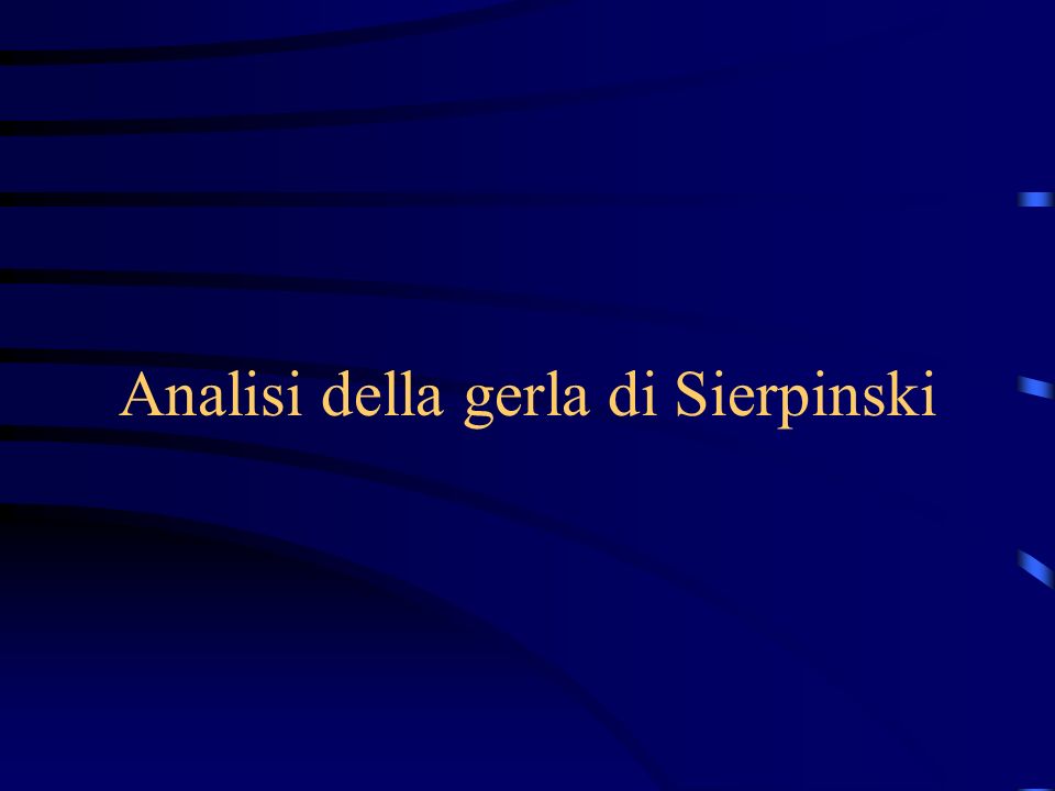 Analisi della gerla di Sierpinski