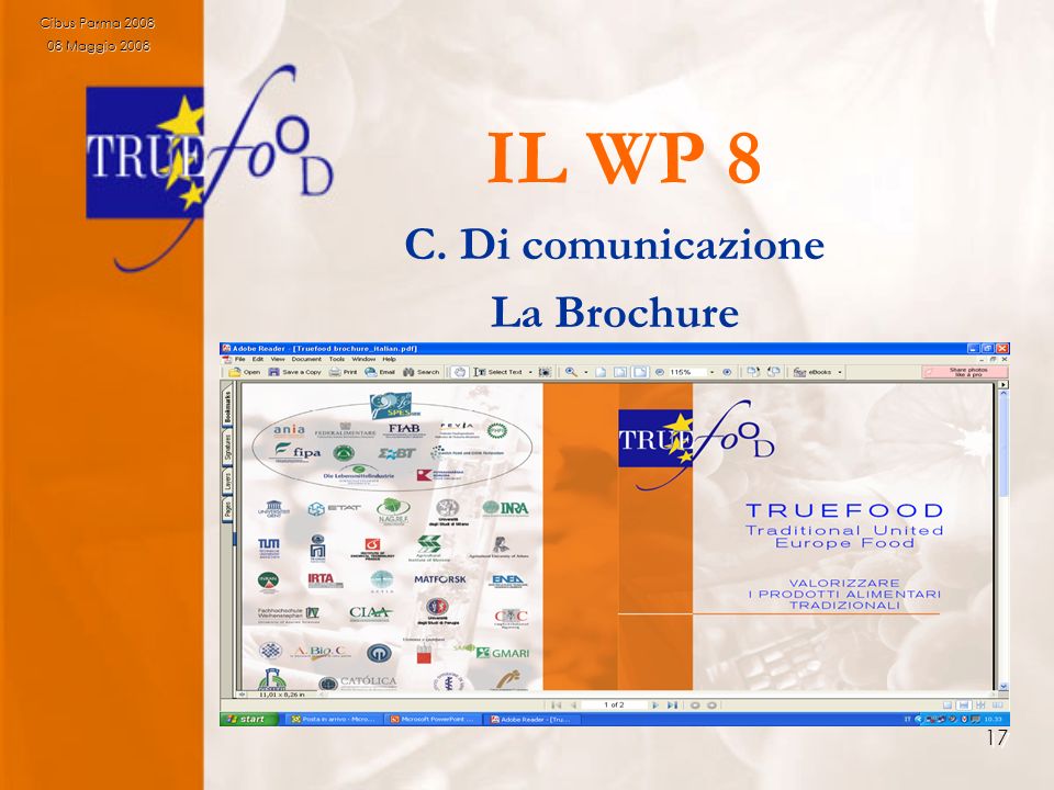 17 IL WP 8 C. Di comunicazione La Brochure Cibus Parma Maggio Maggio 2008