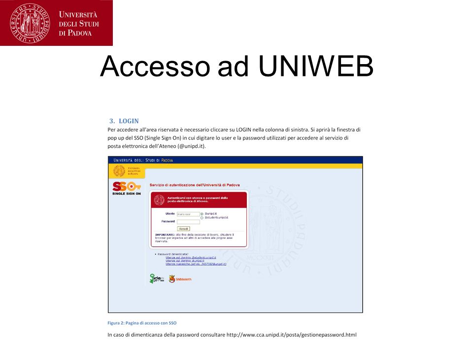 Accesso ad UNIWEB