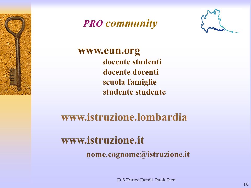 D.S Enrico Danili PaolaTieri 10 PRO community   docente studenti docente docenti scuola famiglie studente