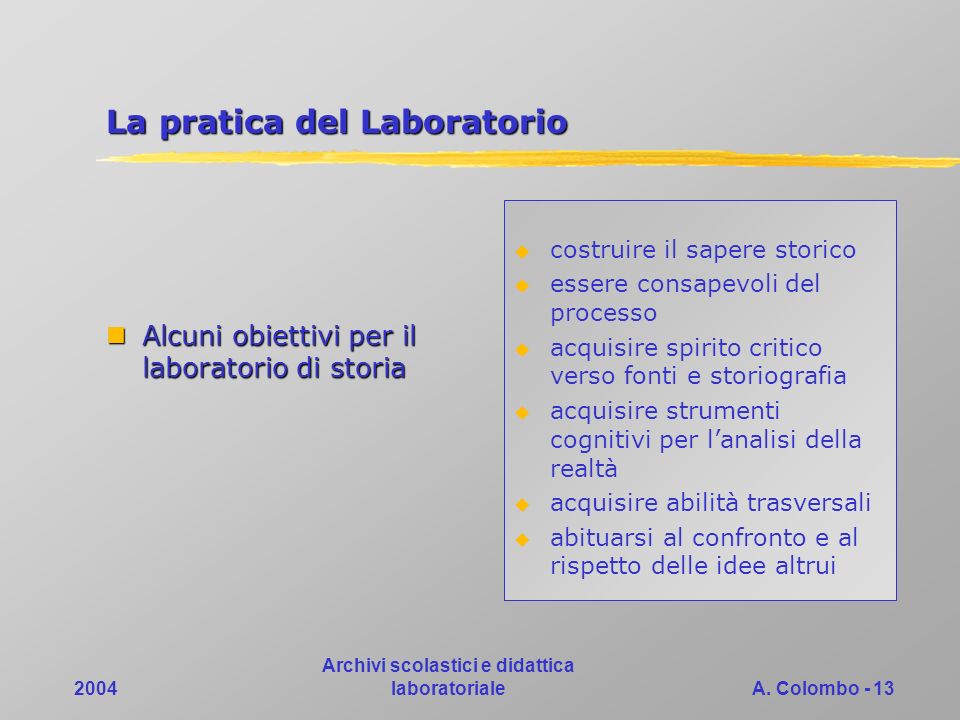 2004 Archivi scolastici e didattica laboratorialeA.