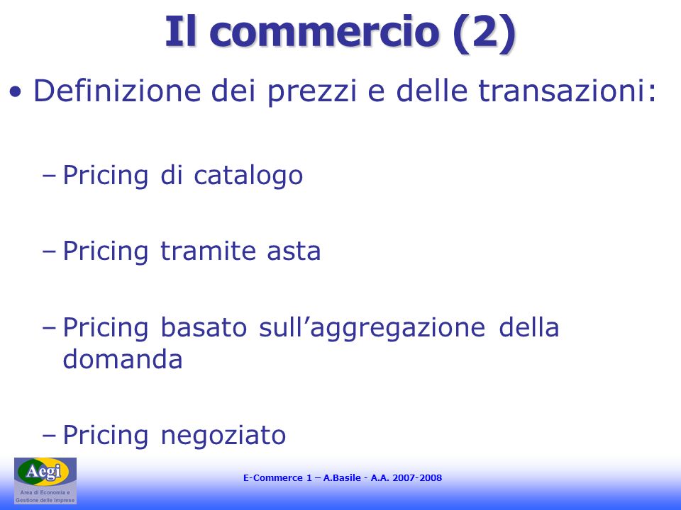 E-Commerce 1 – A.Basile - A.A.