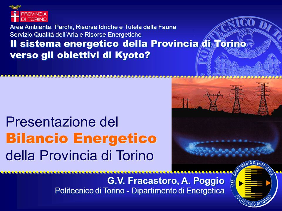 G.V. Fracastoro, A. Poggio Politecnico di Torino - Dipartimento di Energetica G.V.