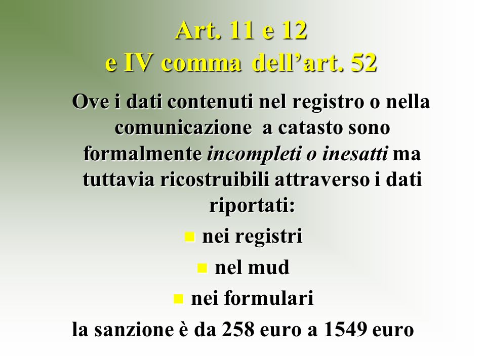 Art. 11 e 12 e IV comma dellart.