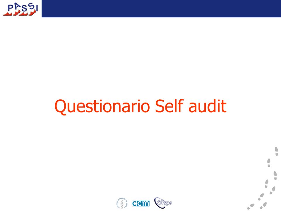 Questionario Self audit