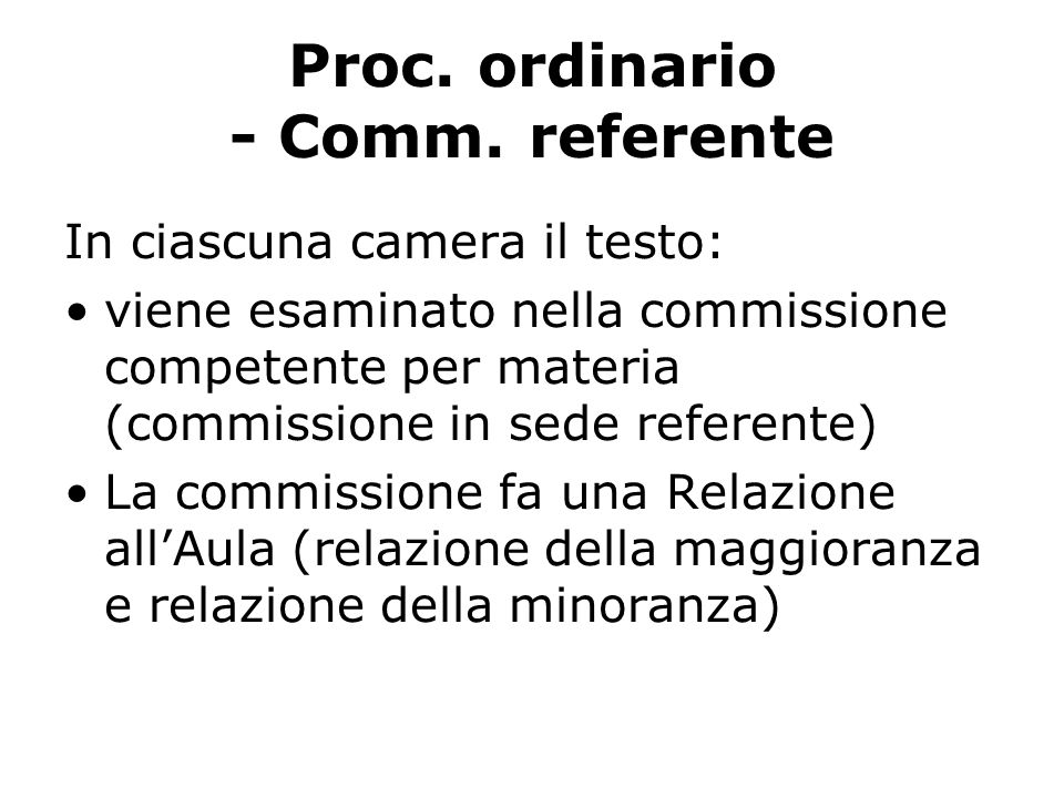 Proc. ordinario - Comm.