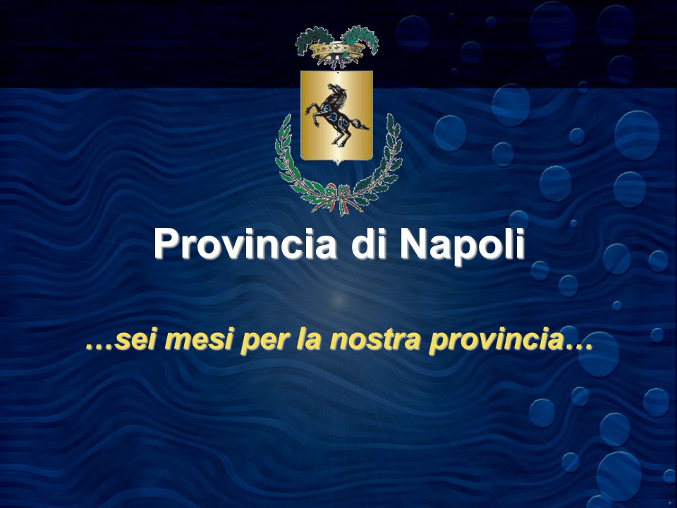 Provincia di Napoli …sei mesi per la nostra provincia…