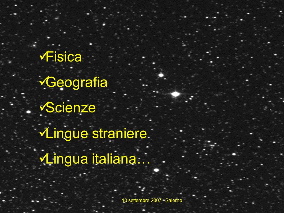 10 settembre Salerno Fisica Geografia Scienze Lingue straniere Lingua italiana…