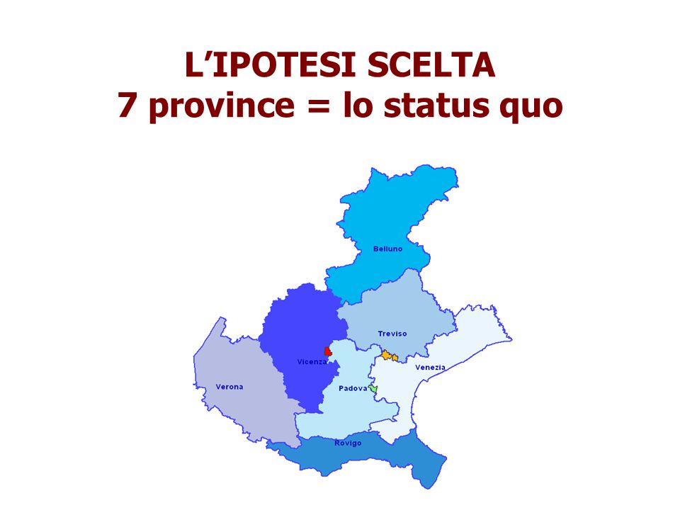 LIPOTESI SCELTA 7 province = lo status quo