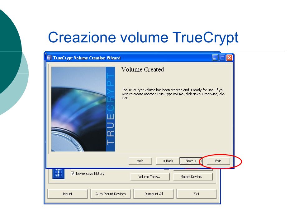 Creazione volume TrueCrypt
