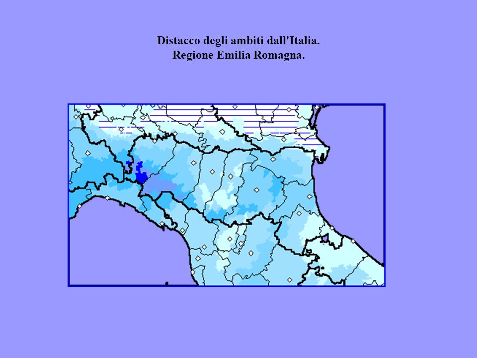 Distacco degli ambiti dall Italia. Regione Emilia Romagna.