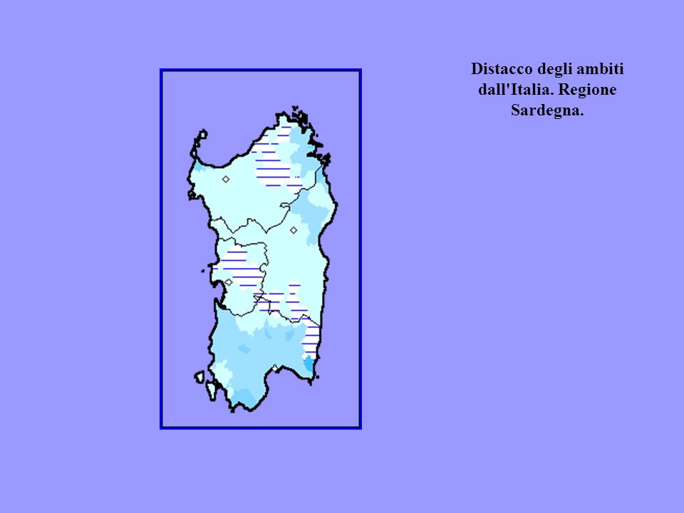 Distacco degli ambiti dall Italia. Regione Sardegna.