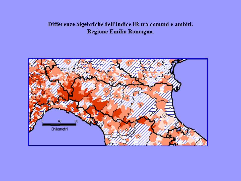 Differenze algebriche dell indice IR tra comuni e ambiti. Regione Emilia Romagna.
