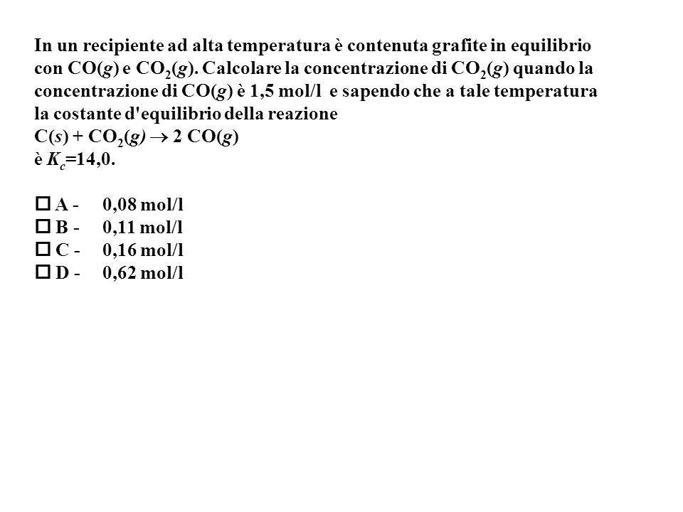 In un recipiente ad alta temperatura è contenuta grafite in equilibrio con CO(g) e CO 2 (g).