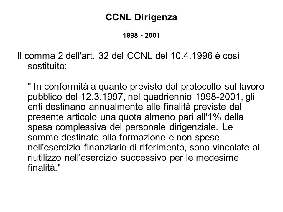 CCNL Dirigenza Il comma 2 dell art.