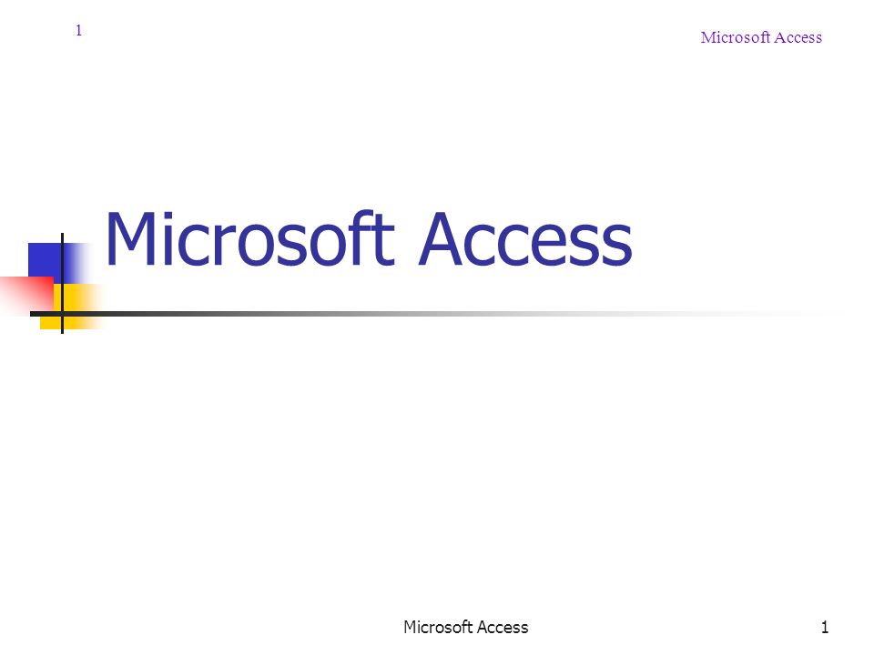 1 Microsoft Access 1
