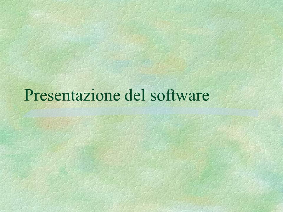 Presentazione del software