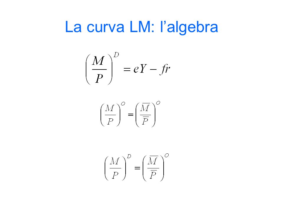 La curva LM: lalgebra