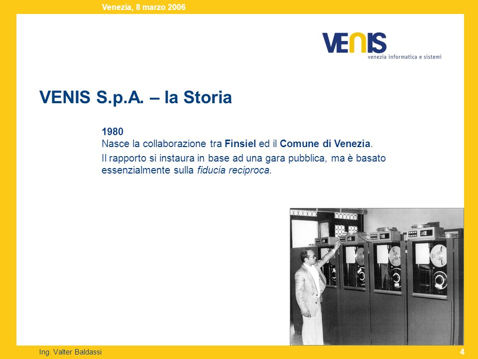 VENIS S.p.A. – la Storia Ing.