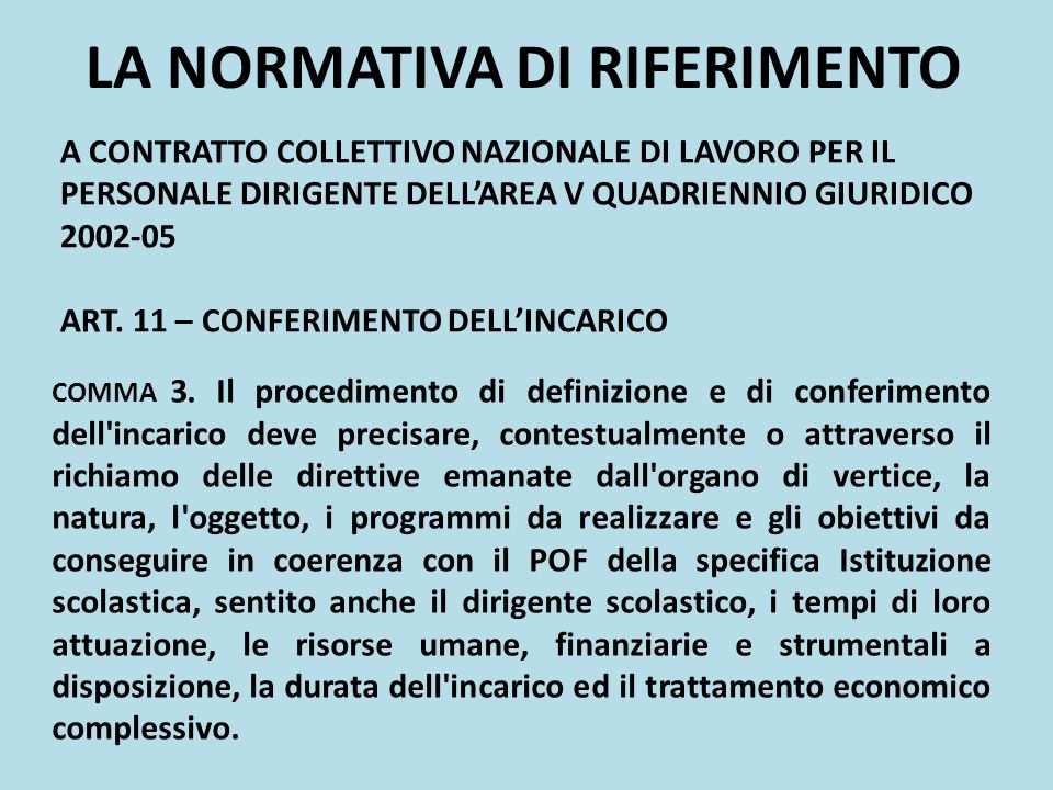 LA NORMATIVA DI RIFERIMENTO COMMA 3.