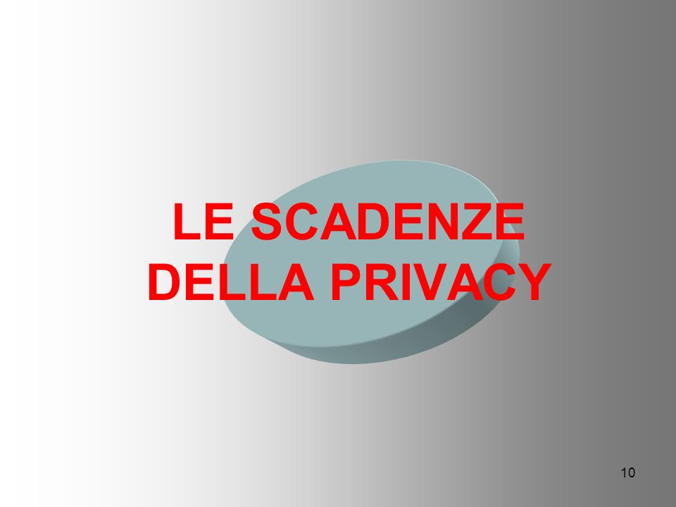 10 LE SCADENZE DELLA PRIVACY