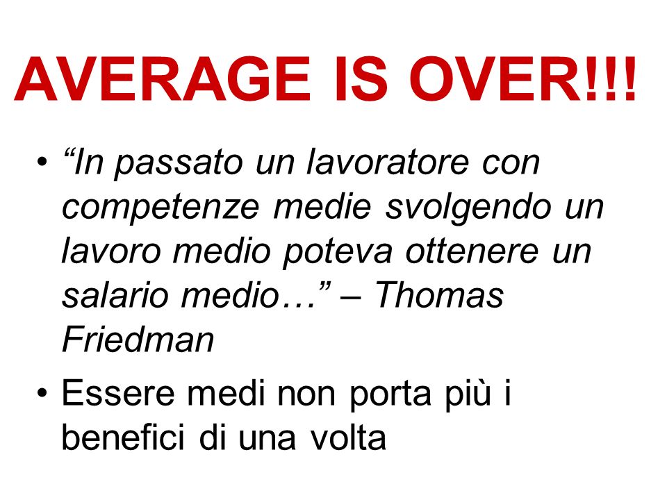 AVERAGE IS OVER!!.