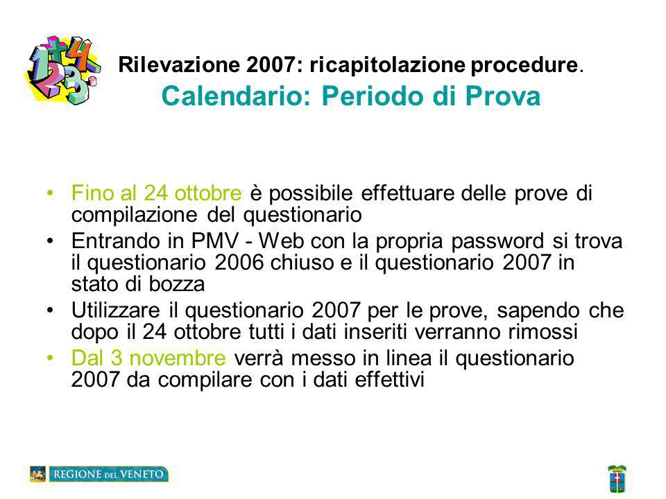 Rilevazione 2007: ricapitolazione procedure.