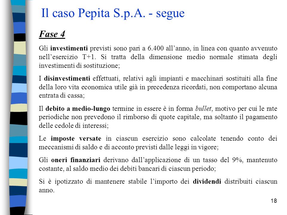 18 Il caso Pepita S.p.A.