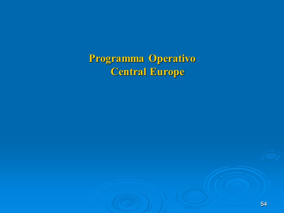 54 Programma Operativo Central Europe