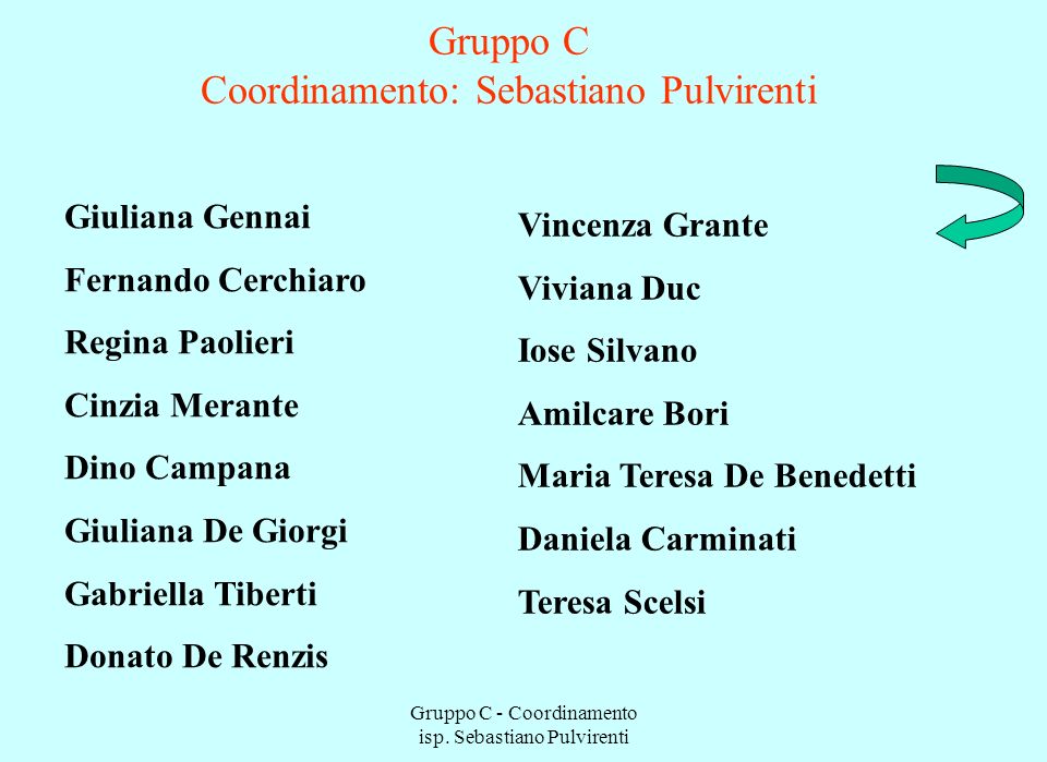 Gruppo C - Coordinamento isp.