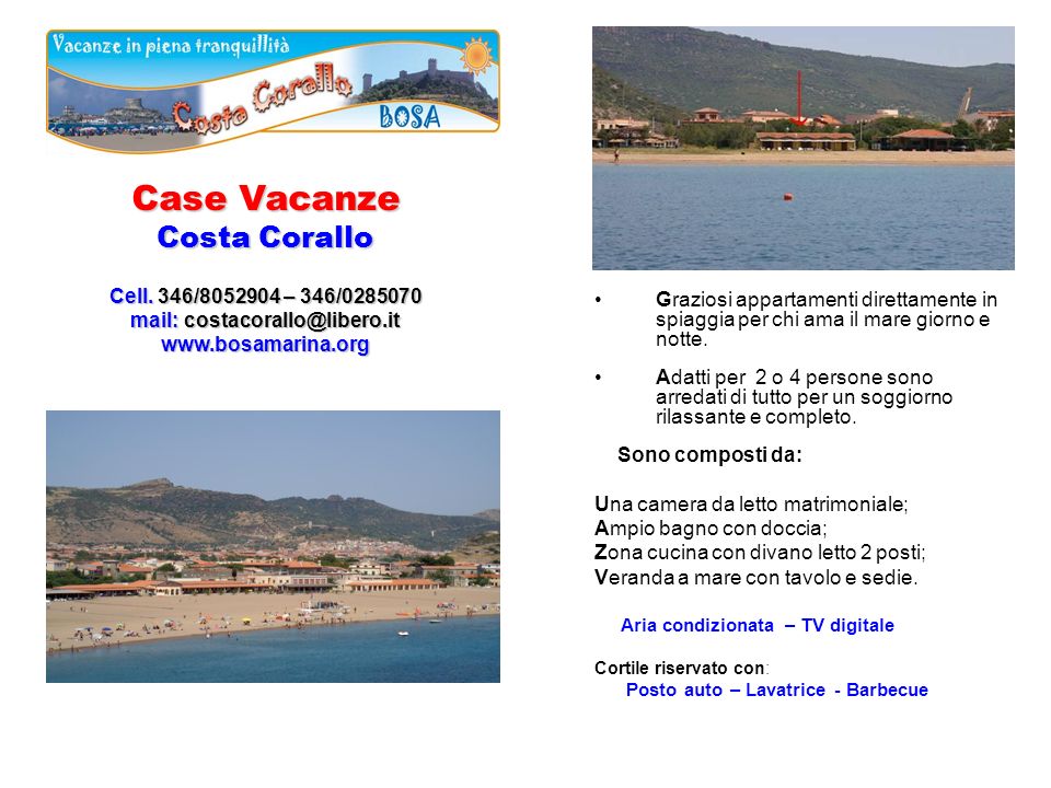 Case Vacanze Costa Corallo Cell.
