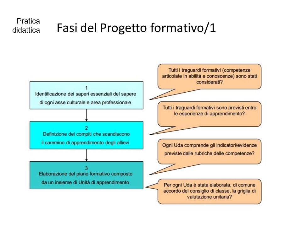 Fasi del Progetto formativo/1 Pratica didattica