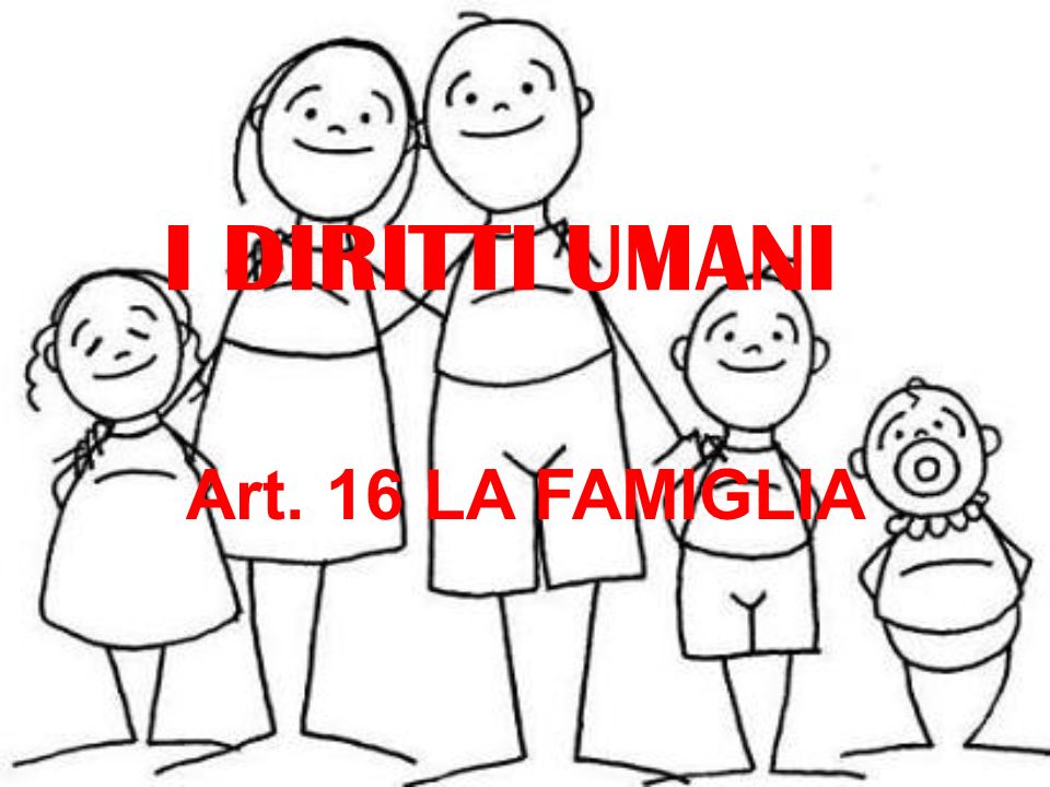 I DIRITTI UMANI Art. 16 LA FAMIGLIA