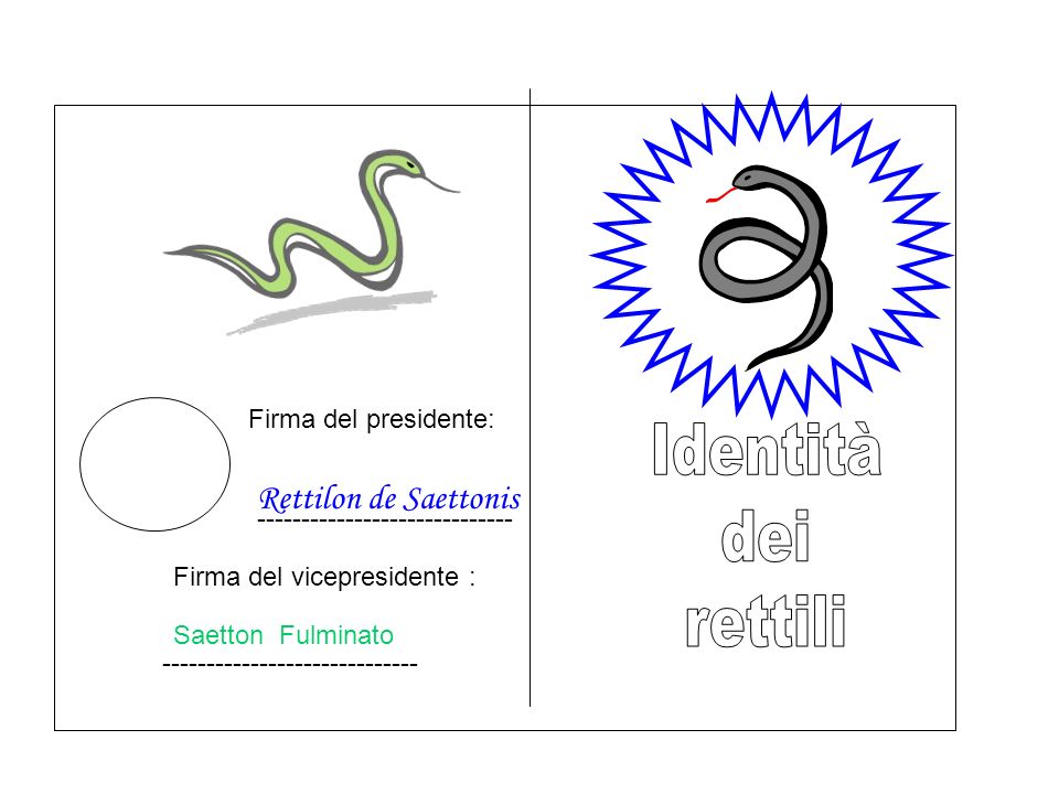 Firma del presidente: Rettilon de Saettonis Firma del vicepresidente : Saetton Fulminato