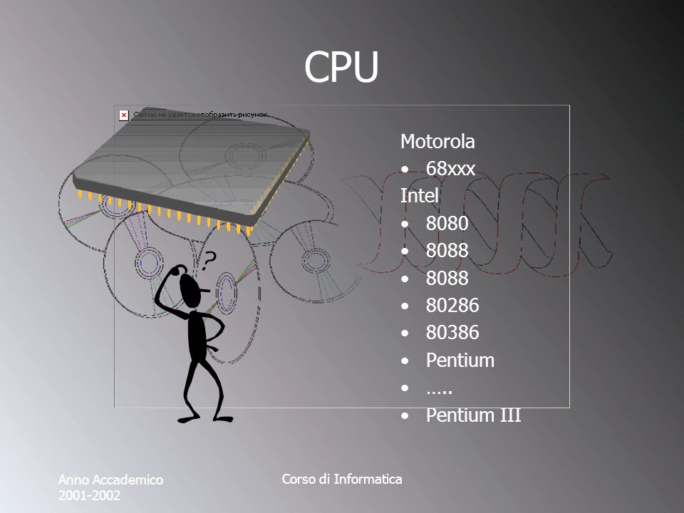 Anno Accademico Corso di Informatica CPU Motorola 68xxx Intel Pentium …..