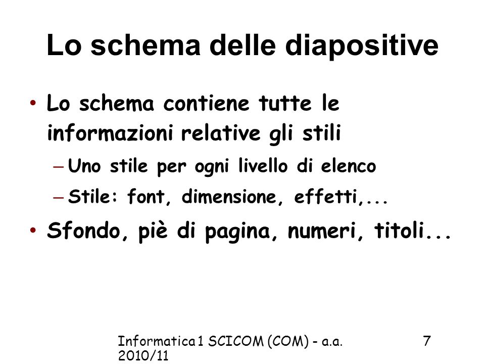 Informatica 1 SCICOM (COM) - a.a.