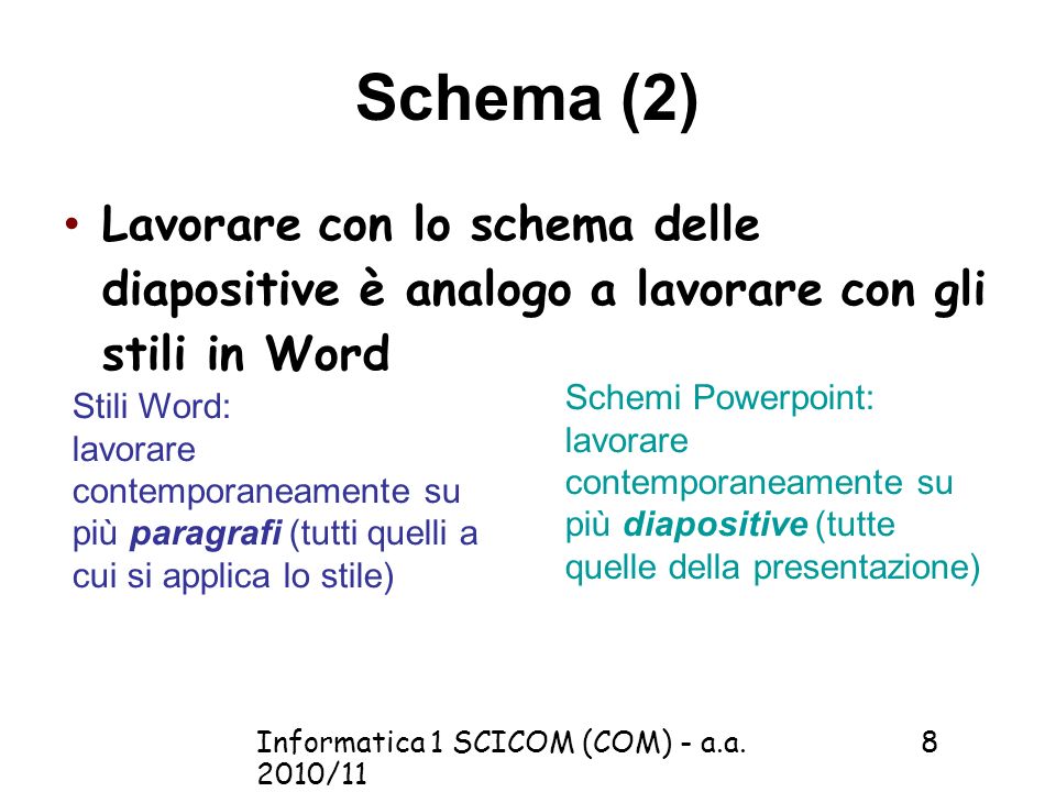Informatica 1 SCICOM (COM) - a.a.