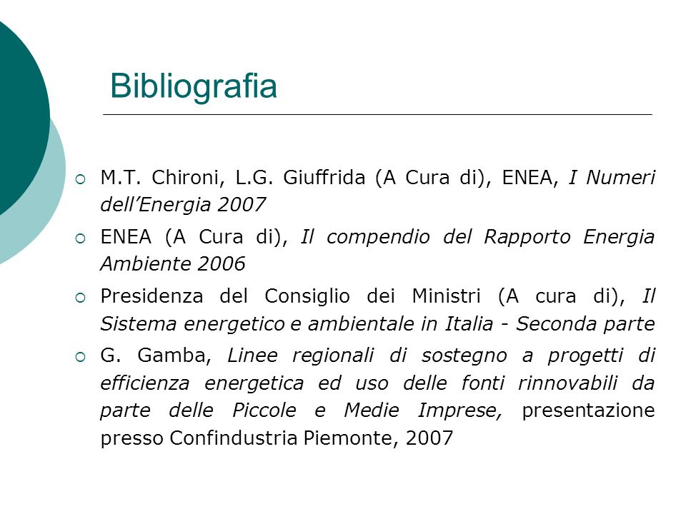 Bibliografia M.T. Chironi, L.G.