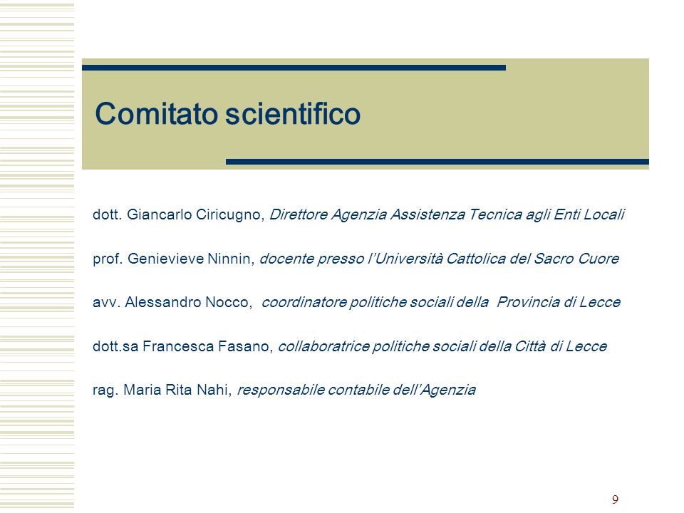9 Comitato scientifico dott.