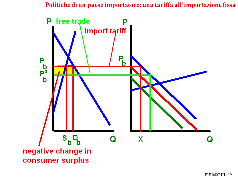 EIE 0607 III / 19 Politiche di un paese importatore: una tariffa allimportazione fissa