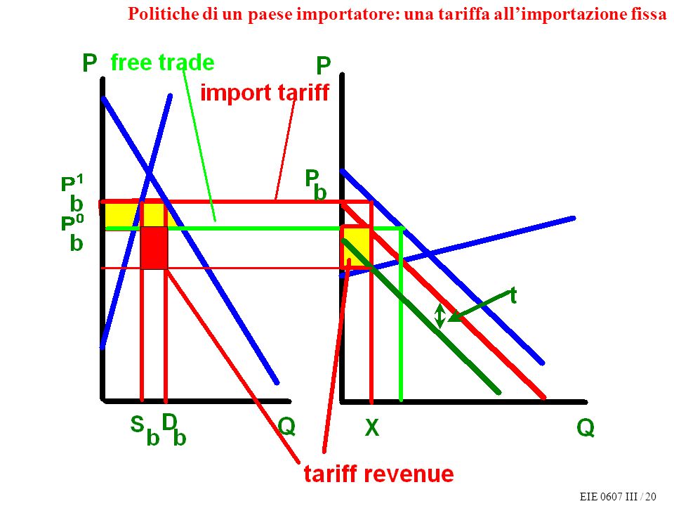 EIE 0607 III / 20 Politiche di un paese importatore: una tariffa allimportazione fissa