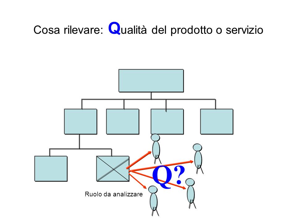 Cosa rilevare: Q ualità del prodotto o servizio Ruolo da analizzare Q