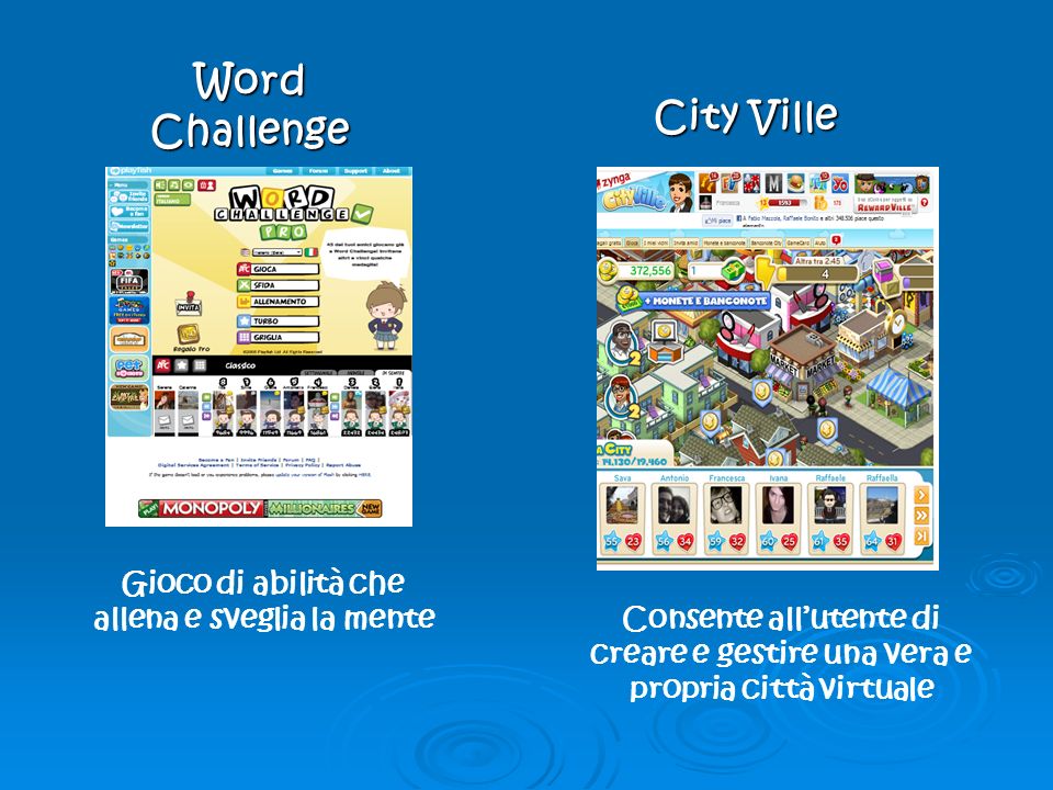 Word Challenge City Ville Gioco di abilità che allena e sveglia la mente Consente allutente di creare e gestire una vera e propria città virtuale