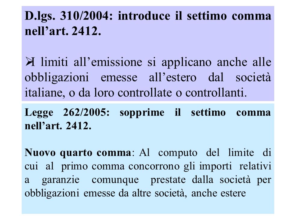 D.lgs. 310/2004: introduce il settimo comma nellart.