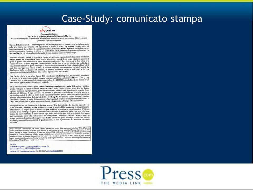 Case-Study: comunicato stampa
