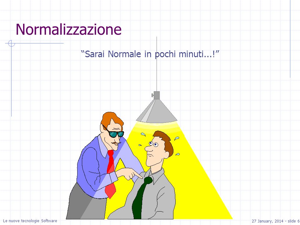 27 January, slide 6 Le nuove tecnologie Software Normalizzazione Sarai Normale in pochi minuti...!
