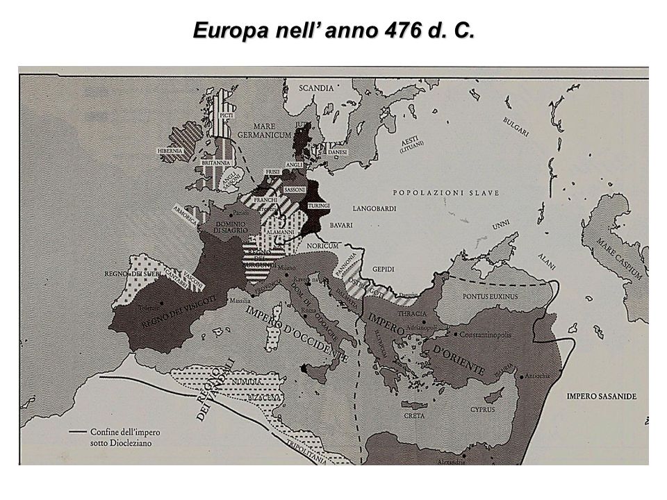 Europa nell anno 476 d. C.