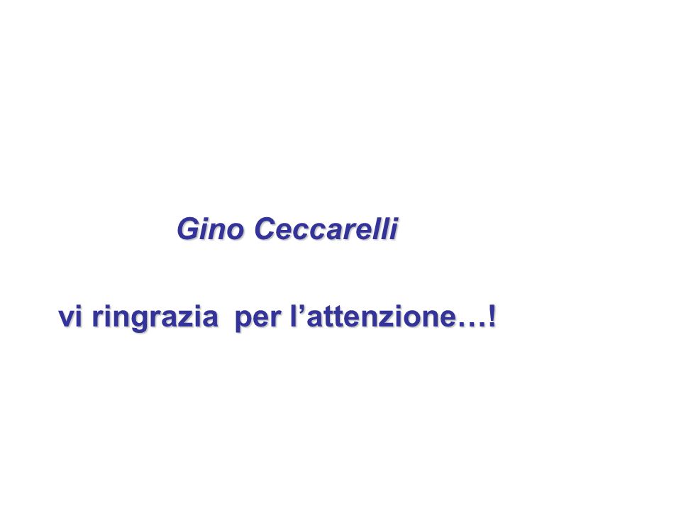 Gino Ceccarelli Gino Ceccarelli vi ringrazia per lattenzione…! vi ringrazia per lattenzione…!