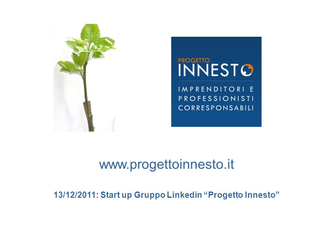 13/12/2011: Start up Gruppo Linkedin Progetto Innesto