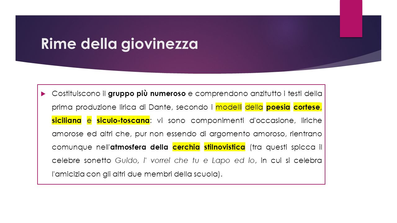 DANTE ALIGHIERI Informazioni generali LA VITA LE OPERE IL